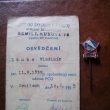 Osvědčení. Na nošení odznaku PCO (1955)