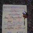 Osvědčení na nošení odznaku PCO. (1958)
